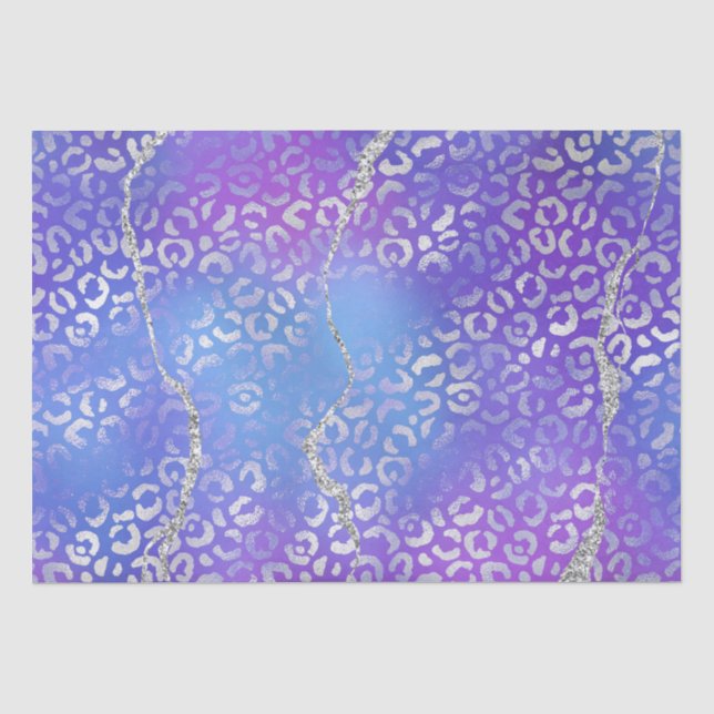 Silver Leopard Agate | Glam Abstract Gradient Tissue Paper (Front)