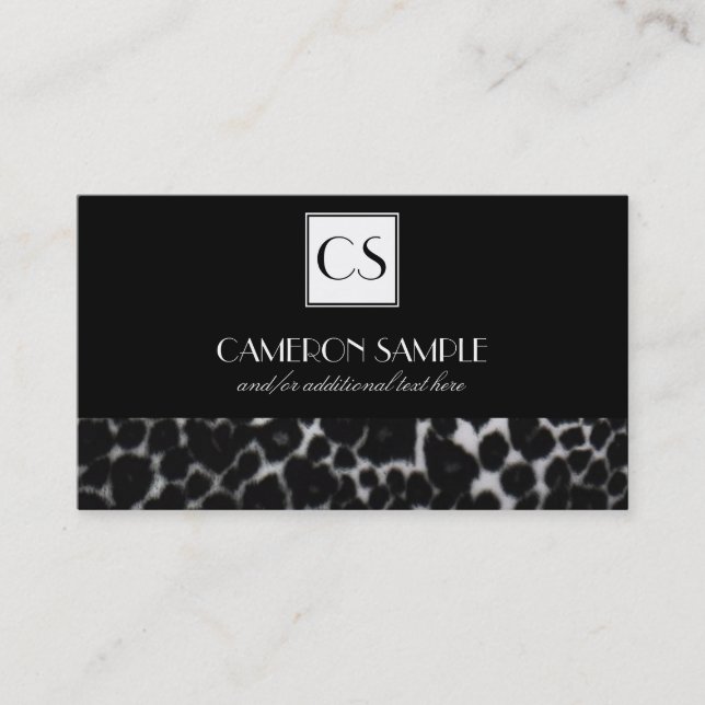 Silver Leopard Business Card (Front)