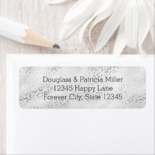 Silver Leopard Print Return Address Label