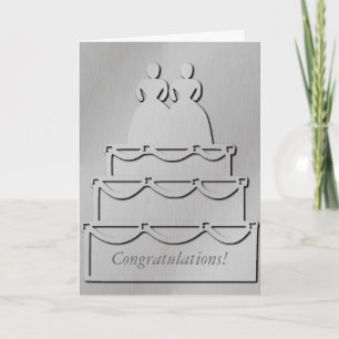 Silver Lesbian Wedding Cake Card