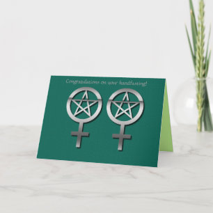 Silver Lesbian Wiccan Handfasting Card