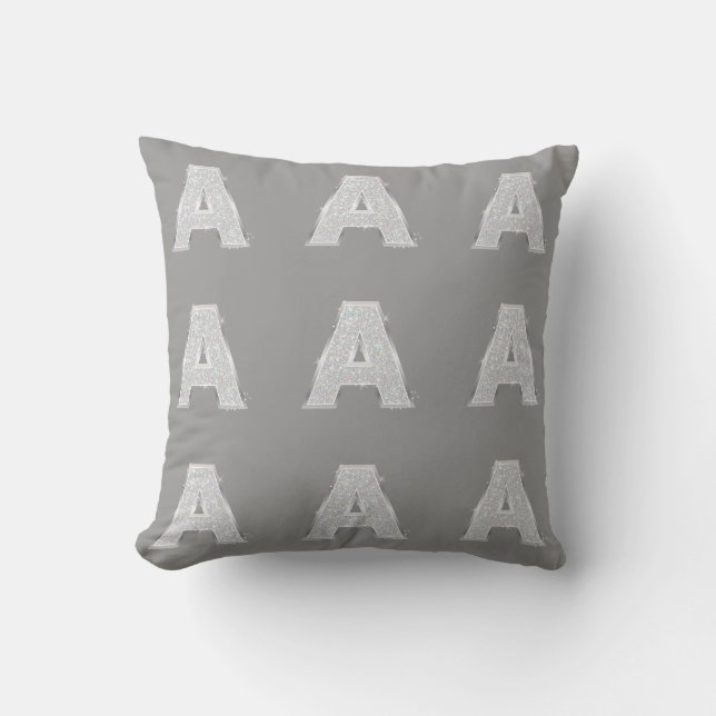 Silver Letter A Cushion (Front)