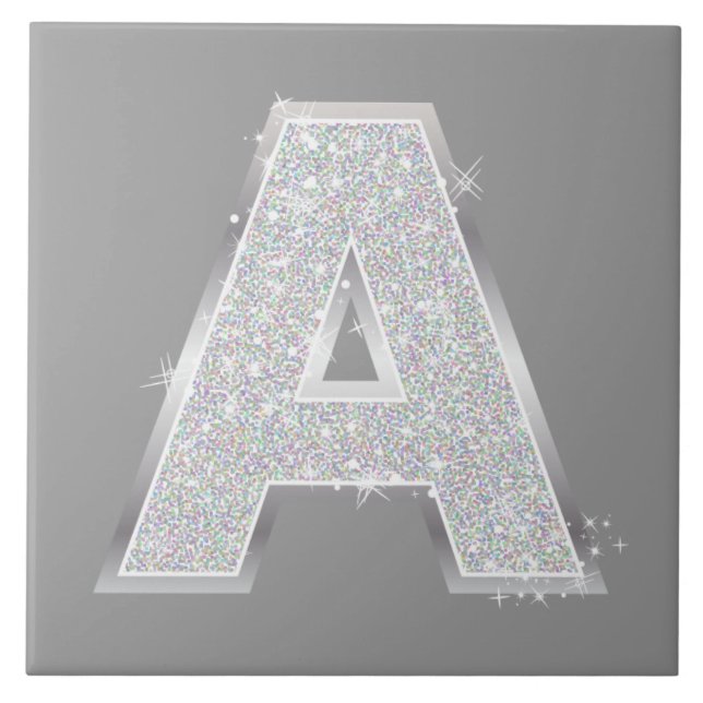 Silver Letter A Tile (Front)