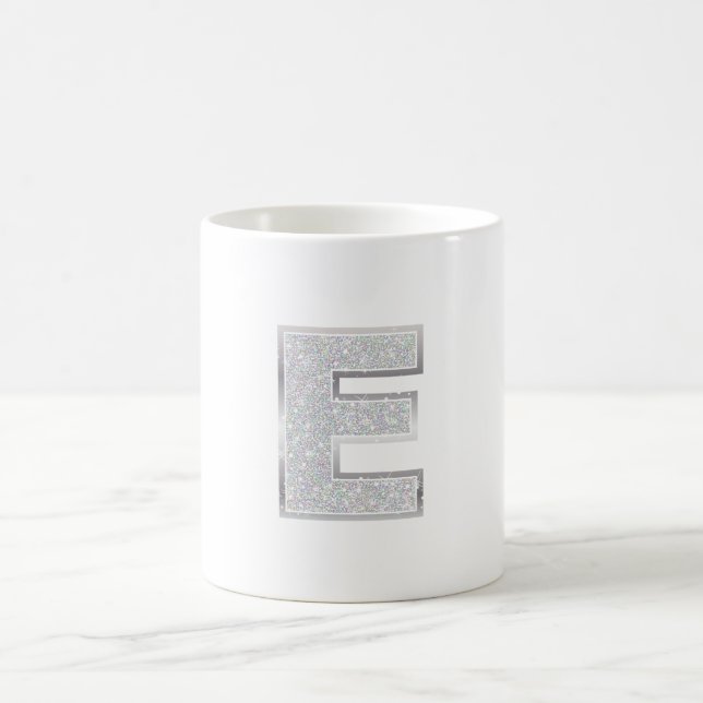 Silver Letter E Coffee Mug (Center)