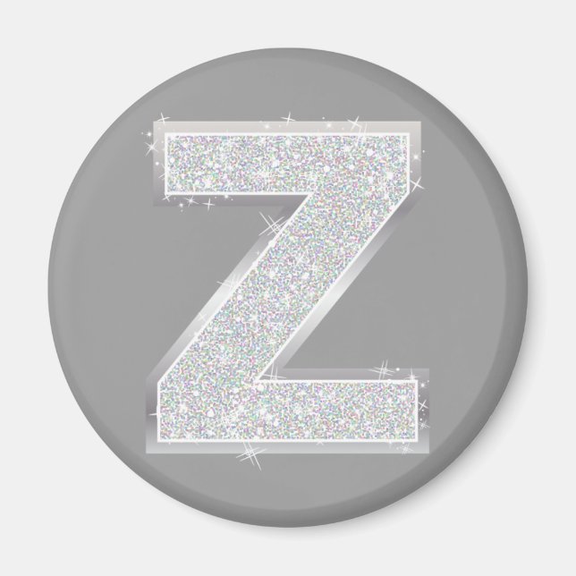 Silver Letter Z Magnet (Front)