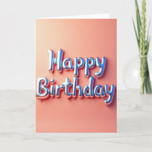 Silver Letters Birthday Card