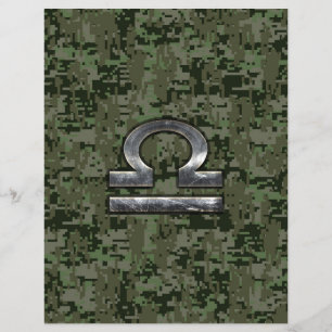 Silver Libra Zodiac Green Digital Camo Flyer