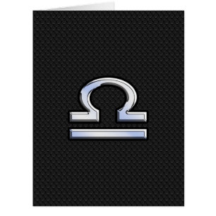 Silver Libra Zodiac Sign on black snake skin style