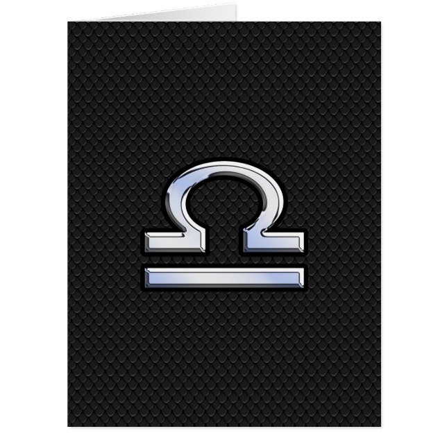 Silver Libra Zodiac Sign on black snake skin style (Front)