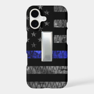 (Silver) Lieutenant Thin Blue Line Distressed Flag
