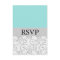 Silver Light Blue Wedding RSVP Response Cards