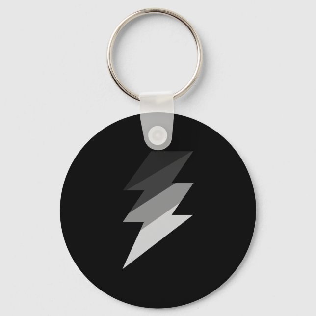 Silver Lightning Thunder Bolt Key Ring (Front)