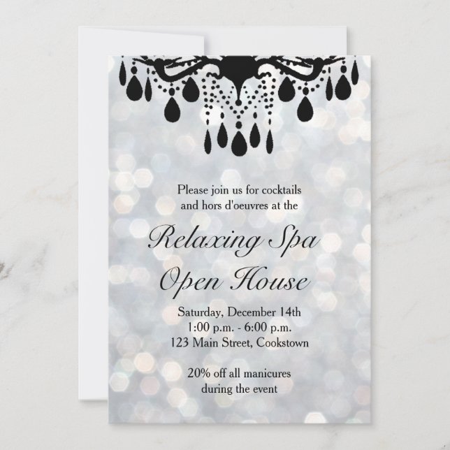 Silver Lights Open House Invitation (Front)