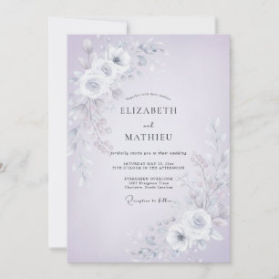 Silver Lilac Foliage Eucalyptus Wedding Invitation