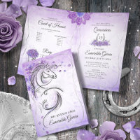 Silver Lilac Lavender Charro Quinceanera Folded