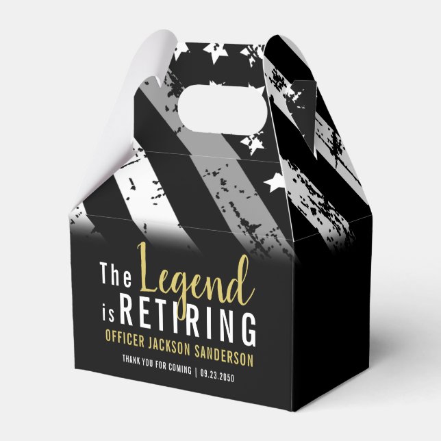 Silver Line Corrections Officer Retirement Party Favour Box (Back Side)