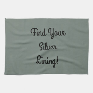 Silver Lining Embellished    Tea Towel