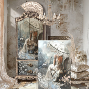 Silver Lining Parisian Fantasy Portrait & Parasol Tissue Paper