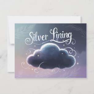 Silver Lining Wolke gemalt Postcard