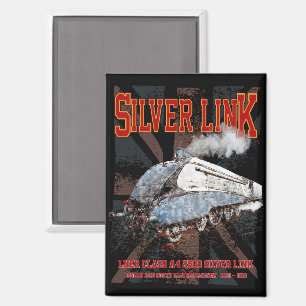 Silver Link LNER Class A4 2509 Locomotive UK flag Magnet