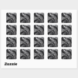 Silver Liquid Chrome Mosaic Square Sticker