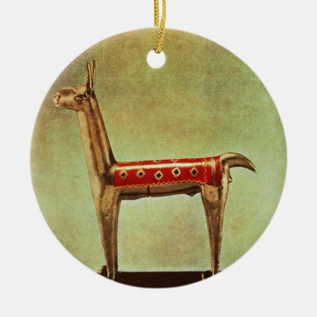 Silver Llama Figurine, from Peru, after 1438 Ceramic Ornament (Front)