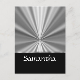 silver look and black postcard
