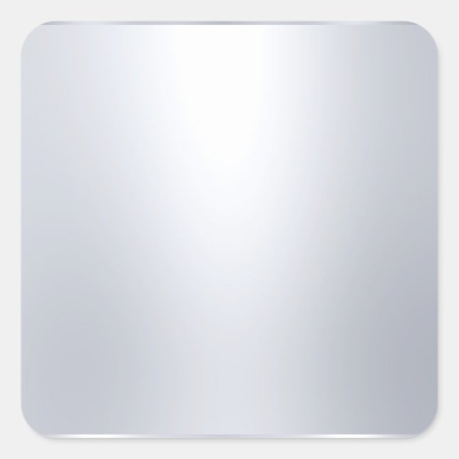 Silver Look Blank Template Elegant Modern Custom Square Sticker (Front)