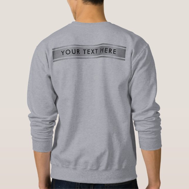 Silver Look Double-Sided Template Add Text Mens Sweatshirt (Back)