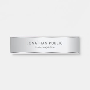 Silver Look Elegant Modern Glamour Template Door Sign