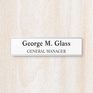 Silver Look Elegant Modern Template Customer Door Sign