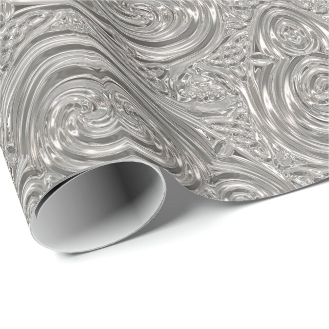 Silver look elegant victorian art nouveau grey wrapping paper (Roll Corner)