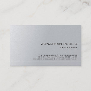 Silver Look Grey Elegant Minimalist Design Luxury Business Card
