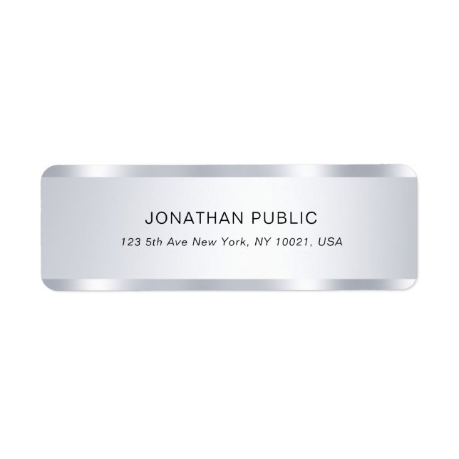 Silver Look Professional Glamourous Return Address Return Address Label (Front)