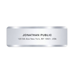 Silver Look Template Modern Glamour Return Address Label