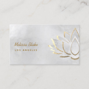 silver lotus design business card