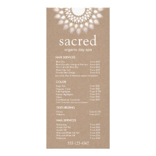 Silver Lotus Mandala Price List Service Menu