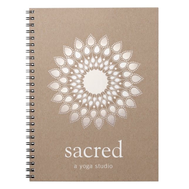 Silver Lotus Mandala Yoga and Meditation Teacher Notebook (Front)