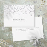 Silver Love Hearts Confetti Thank You Card<br><div class="desc">It features delicate silver love hearts and confetti falling towards your thank you message, set in elegant silver typography. You can personalise with your own thank you message on the reverse, or if you prefer to add your own handwritten message, delete the text. A perfect way to say thank you!...</div>