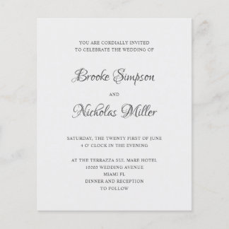 SILVER | LOW COST Simple Elegant Minimal Wedding