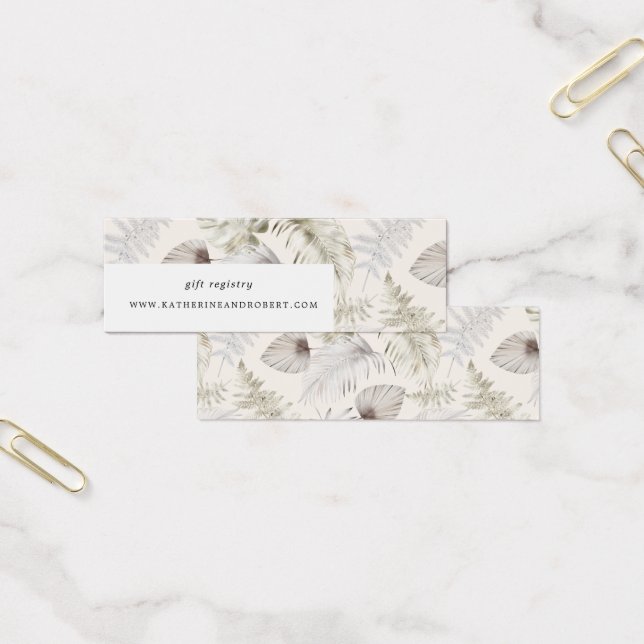 Silver Luxurious Tropical Foliage Wedding Card (Office)