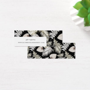 Silver Luxurious Tropical Foliage Wedding Card