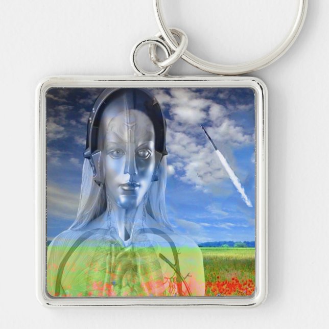 Silver Machine Key Ring (Front)