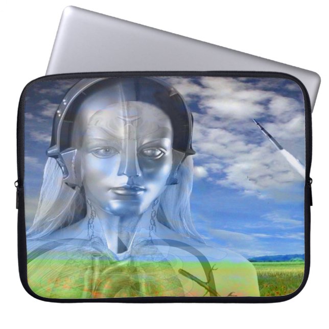 Silver Machine Laptop Sleeve (Front)