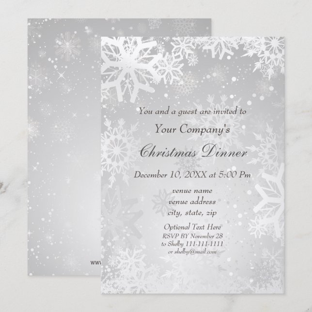 Silver Magical Corporate Holiday party Invite (Front/Back)