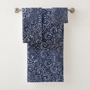 Silver Mandala Bath Towel Set