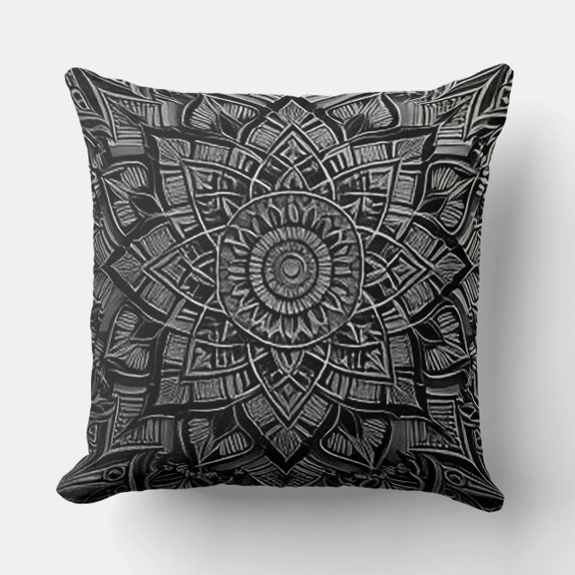 Silver Mandala  Cushion (Front)
