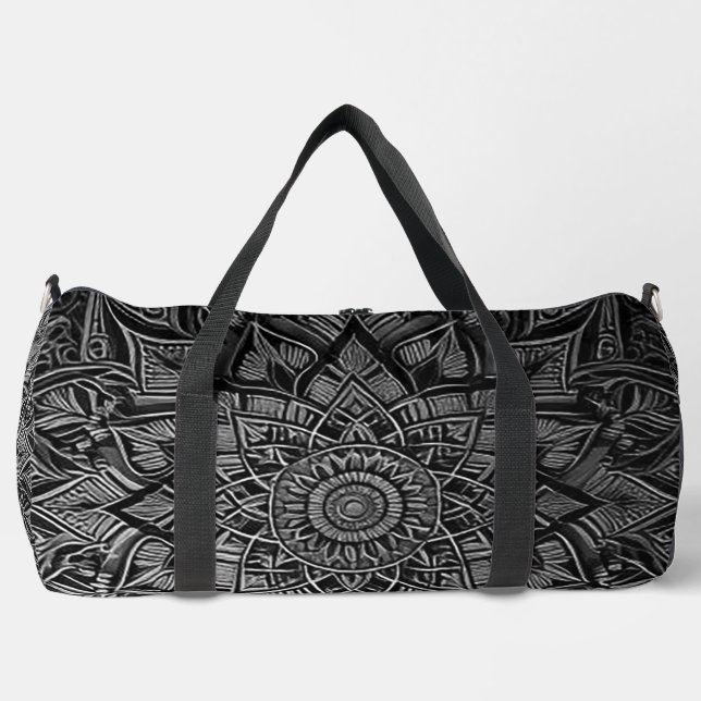 Silver Mandala Duffel Bag (Front)