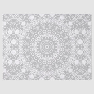 Silver Mandala Kaleidoscope Medallion Flower Tissue Paper