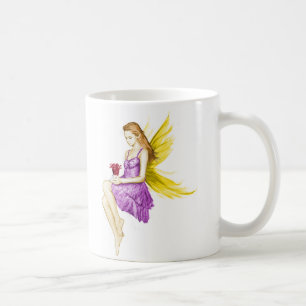 Silver Maple Tree Fairy Holding Flower Coffee Mug